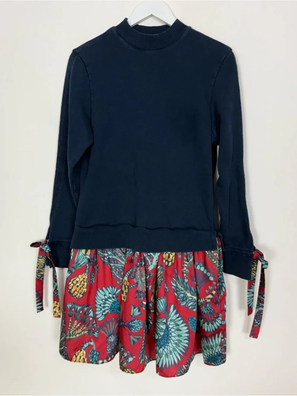 La DoubleJ Sporty Dress Layered Mini Sicomore Red Navy w/ Ribbon Cuffs Cute! MED - Picture 15 of 16